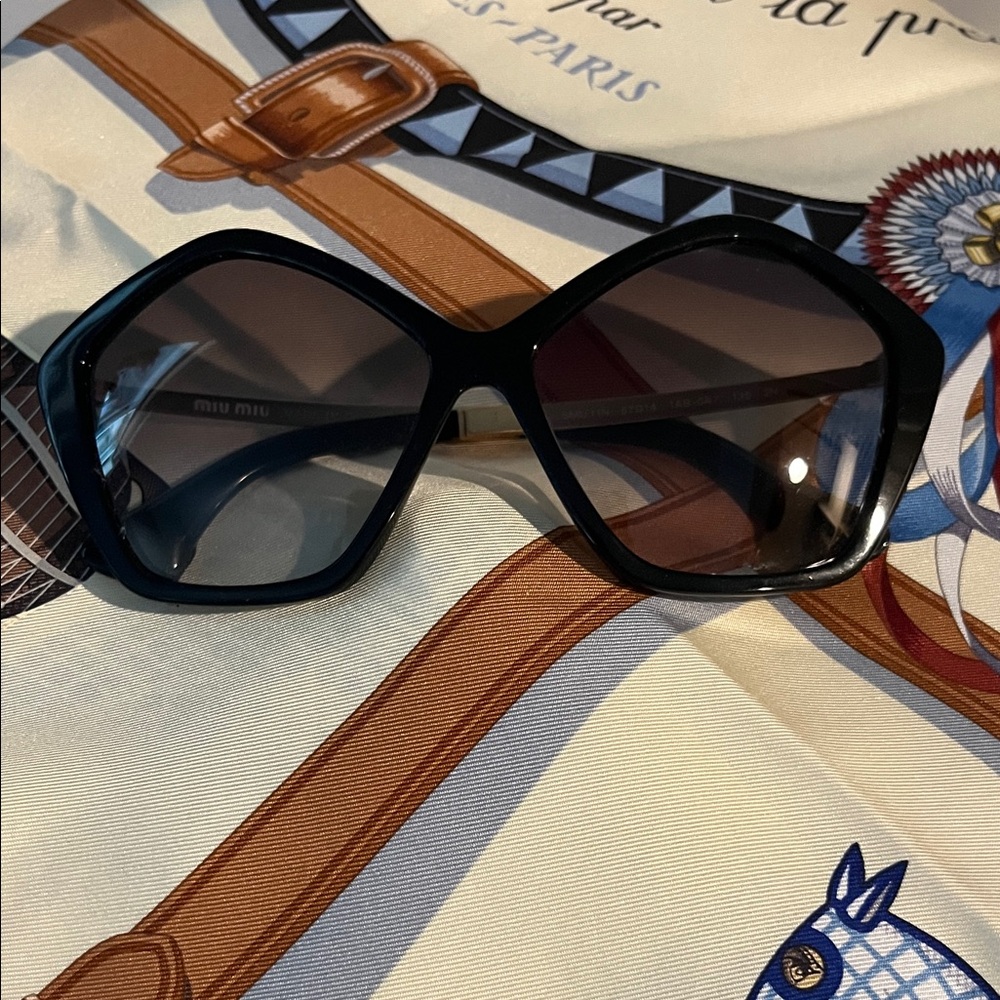 Miu Miu Geometric Black Sunglasses